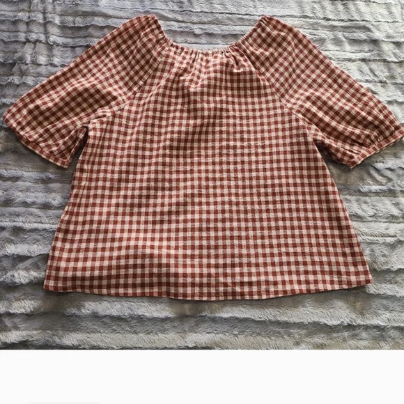#100 NWOT Treasure & Bond Gingham Checkered Top - Picture 3 of 11